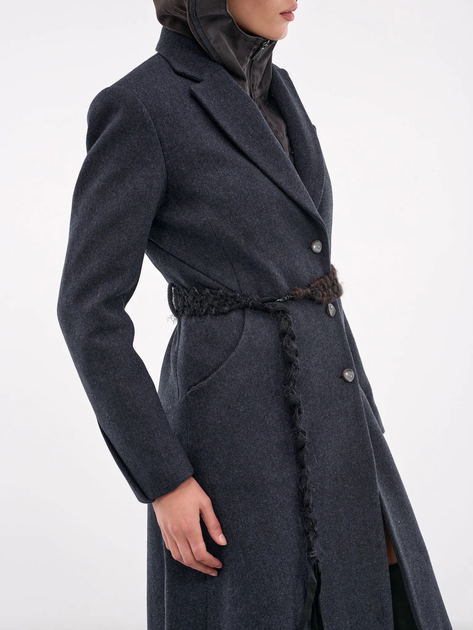 Ceramic Button Long Coat (CT3N-NAVY)