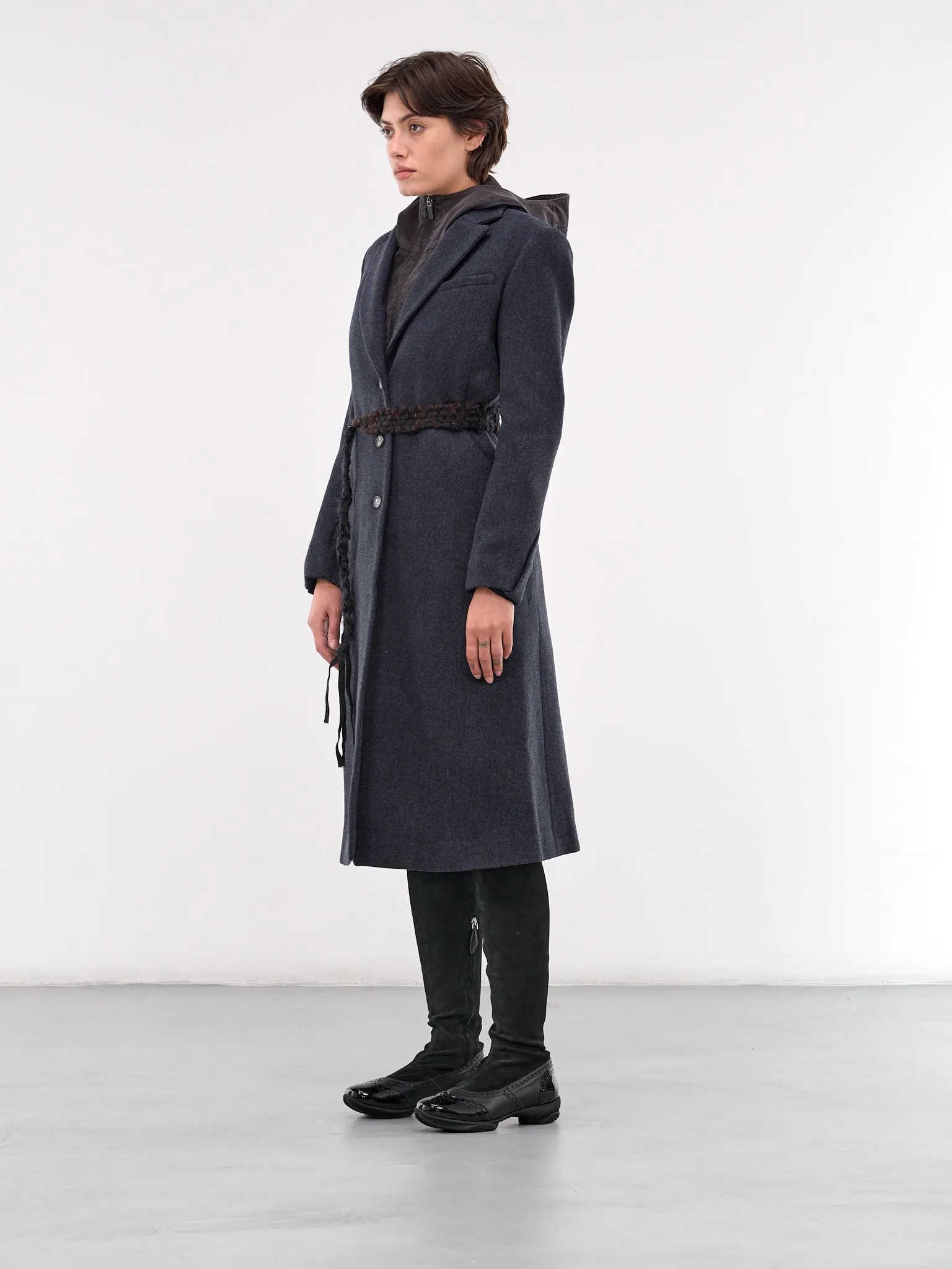 Ceramic Button Long Coat (CT3N-NAVY)