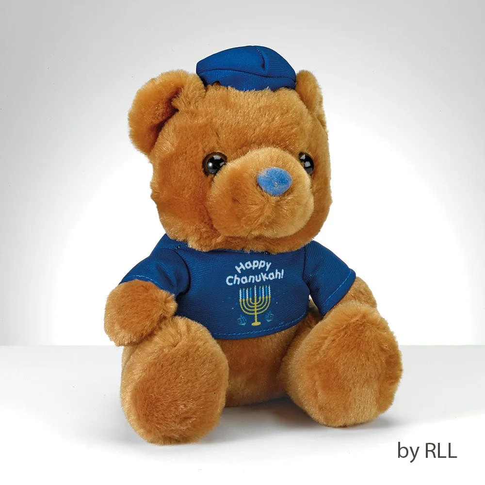 Chanukah Teddy Bear, With Chanukah T-shirt, Plush, 6", Tag