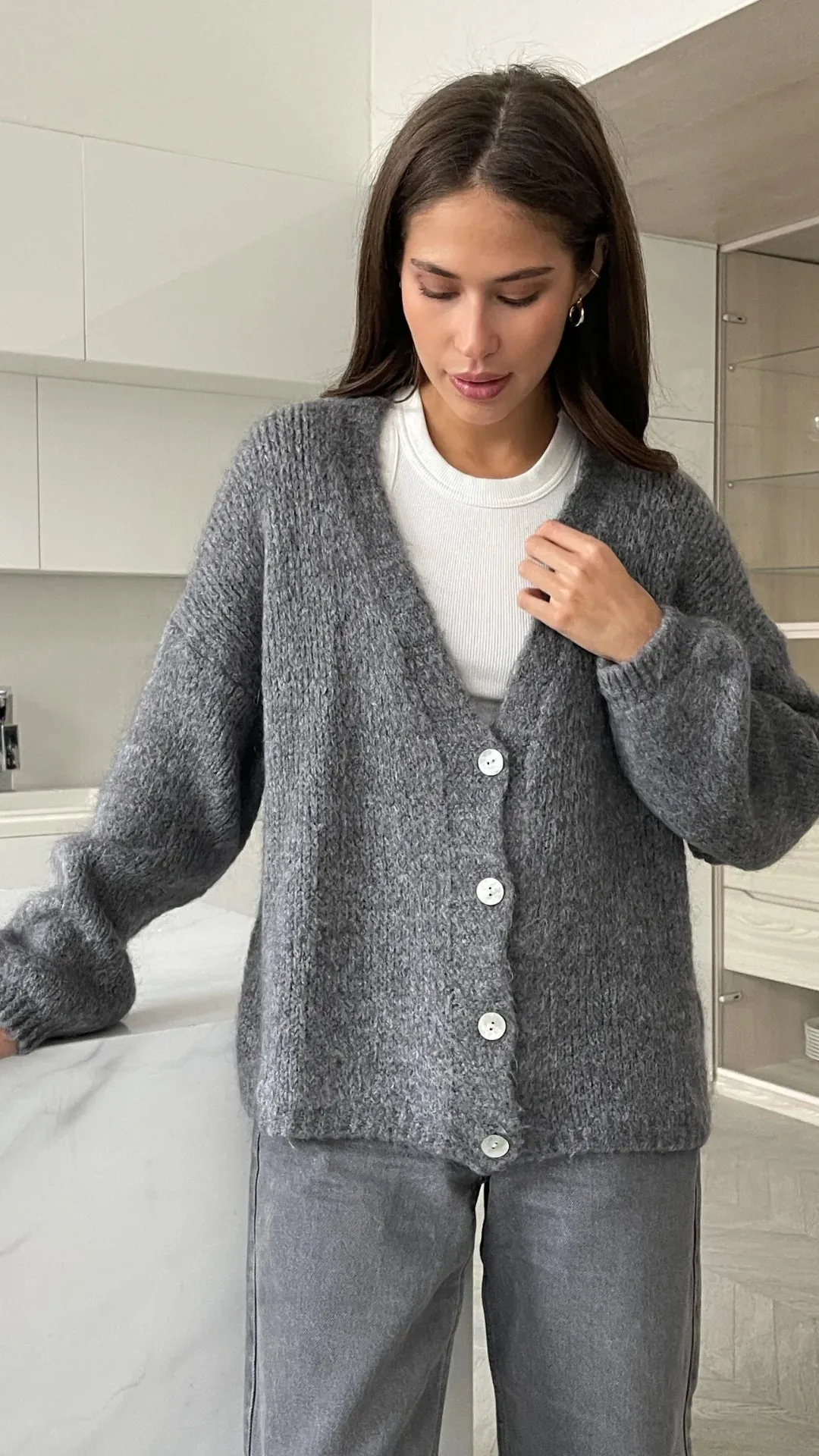 CHARLI RUBY CARDIGAN DARK GREY