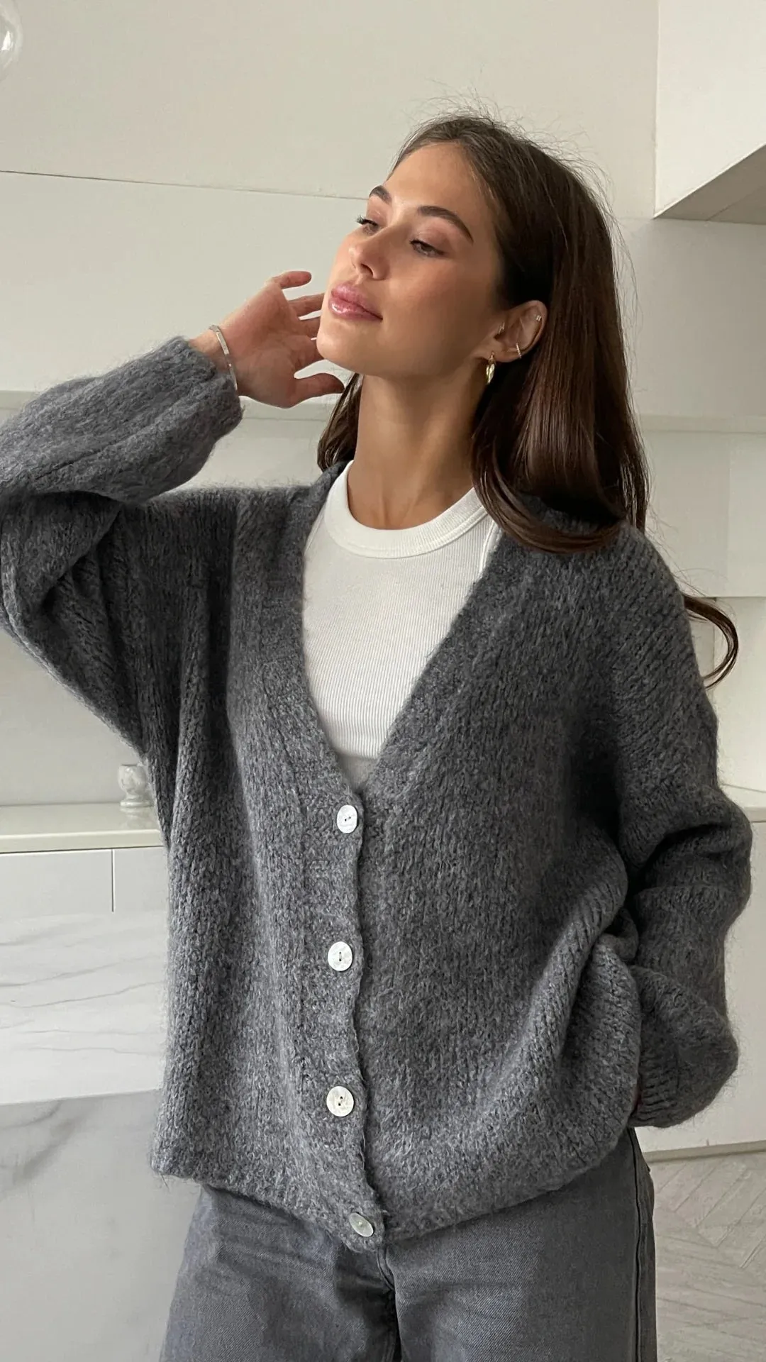 CHARLI RUBY CARDIGAN DARK GREY