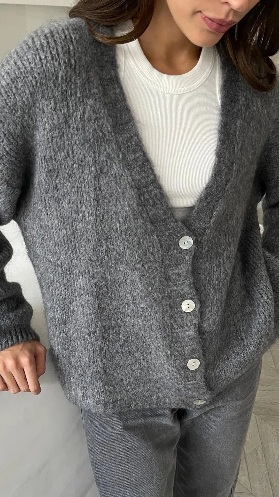 CHARLI RUBY CARDIGAN DARK GREY