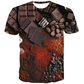 Chocolate T shirts Men Brown T shirts Funny Delicious Tshirts Novelty Bitter Tshirt Printed