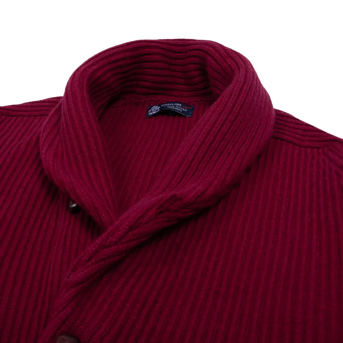 Claret Red Colonial 8ply Cashmere Shawl Cardigan