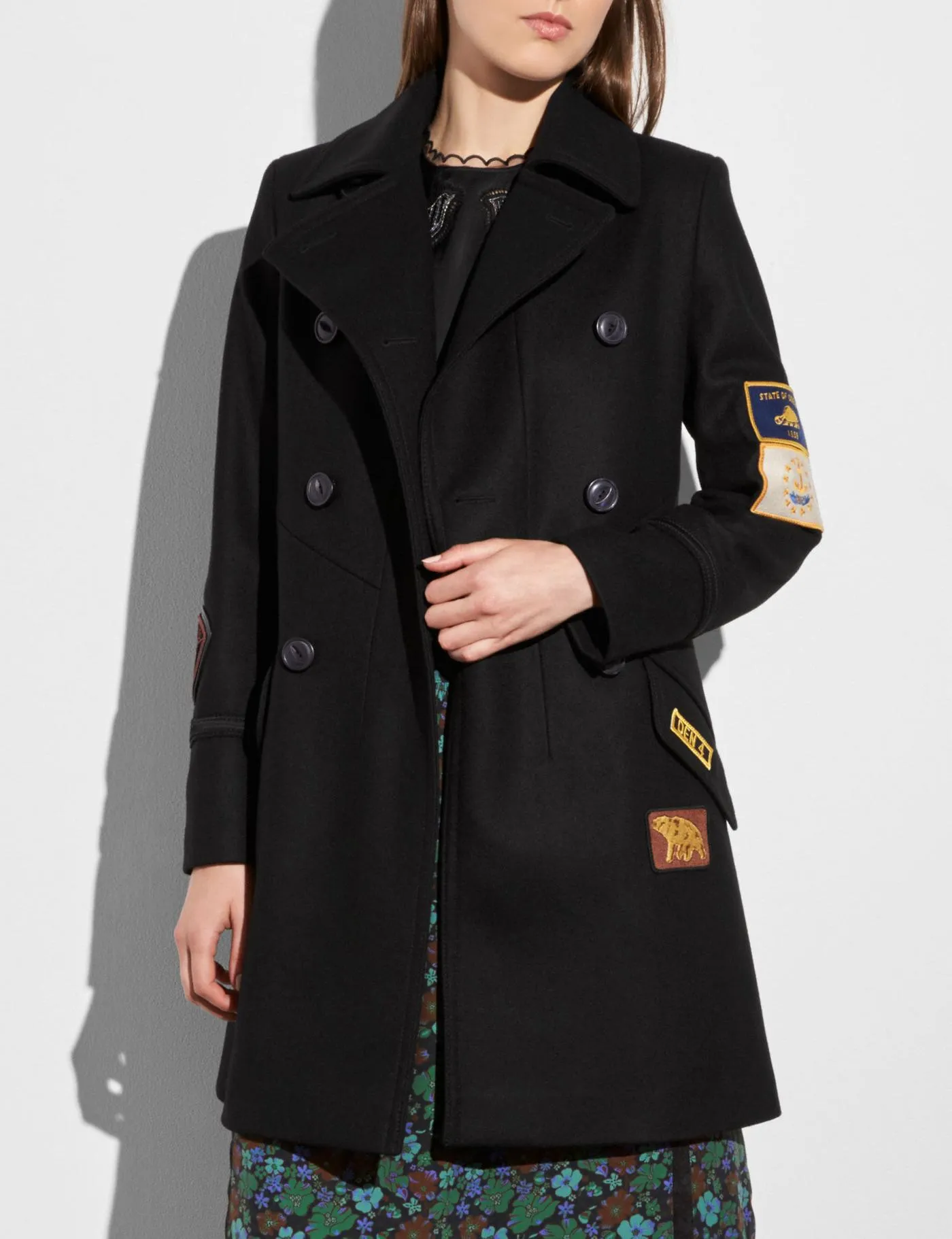 COACH Military Patch Naval Coat