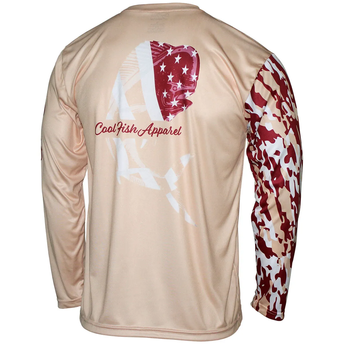 Cool Fish Apparel Men's Florida State Flag Fish Design Long Sleeve Performance T-shirt - Vegas Gold