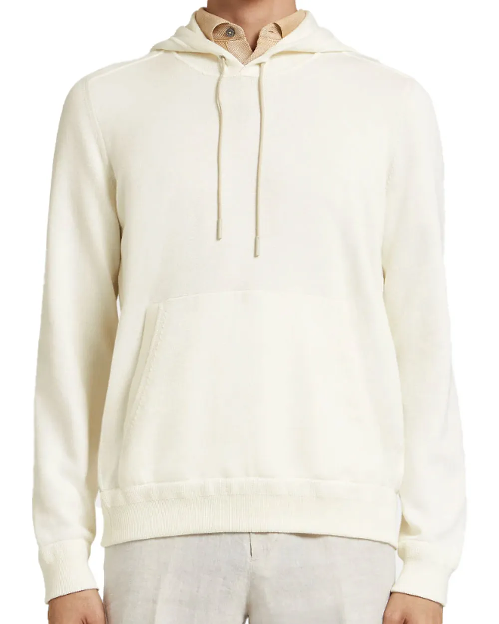 Cotton and Cashmere Hoodie in Cream