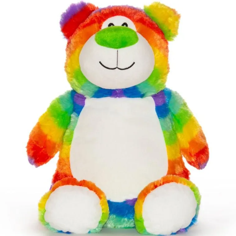 Cubbies Classic Collection Embroidery Blank - Cubbyford Rainbow Teddy Bear