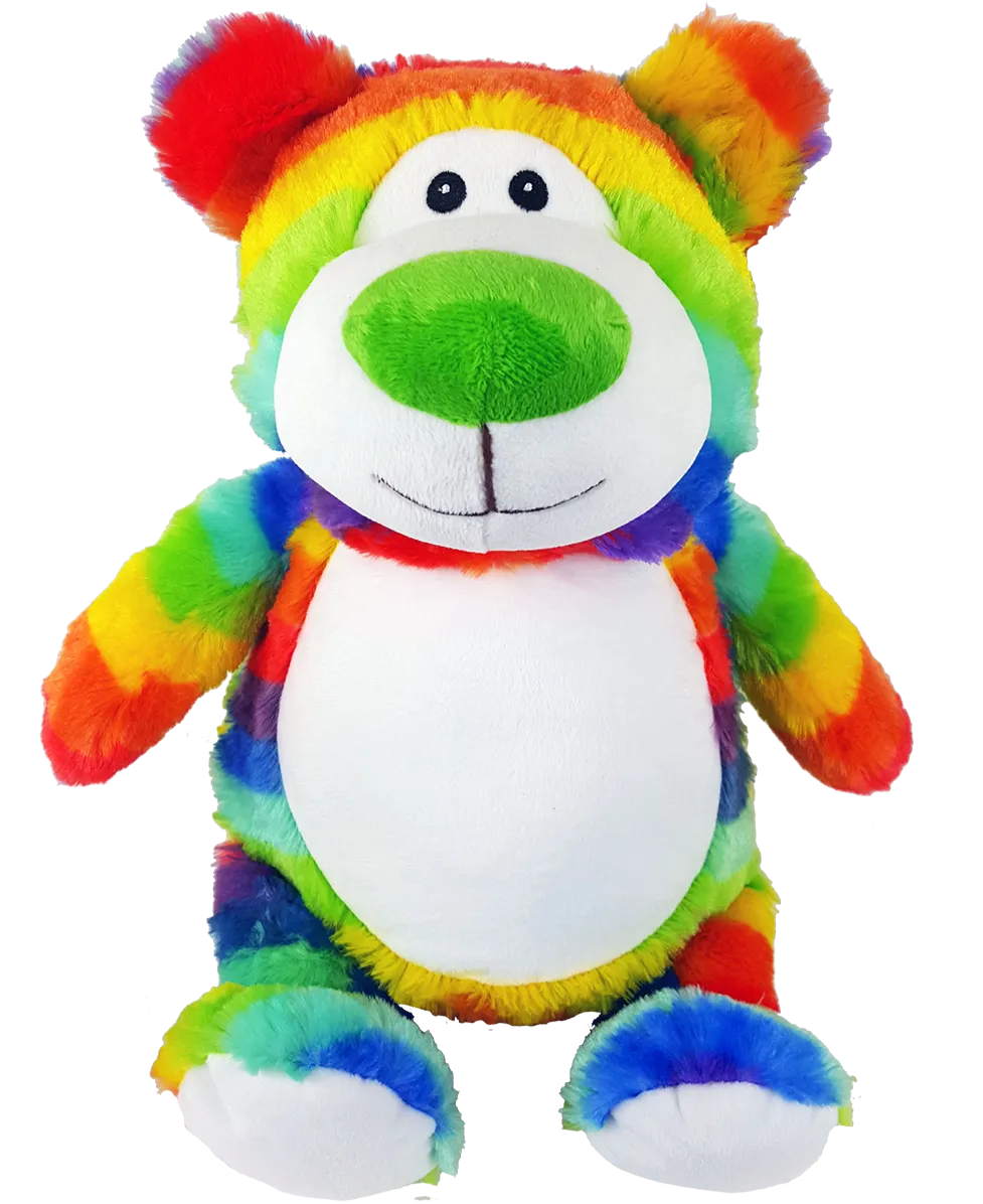 Cubbies Classic Collection Embroidery Blank - Cubbyford Rainbow Teddy Bear