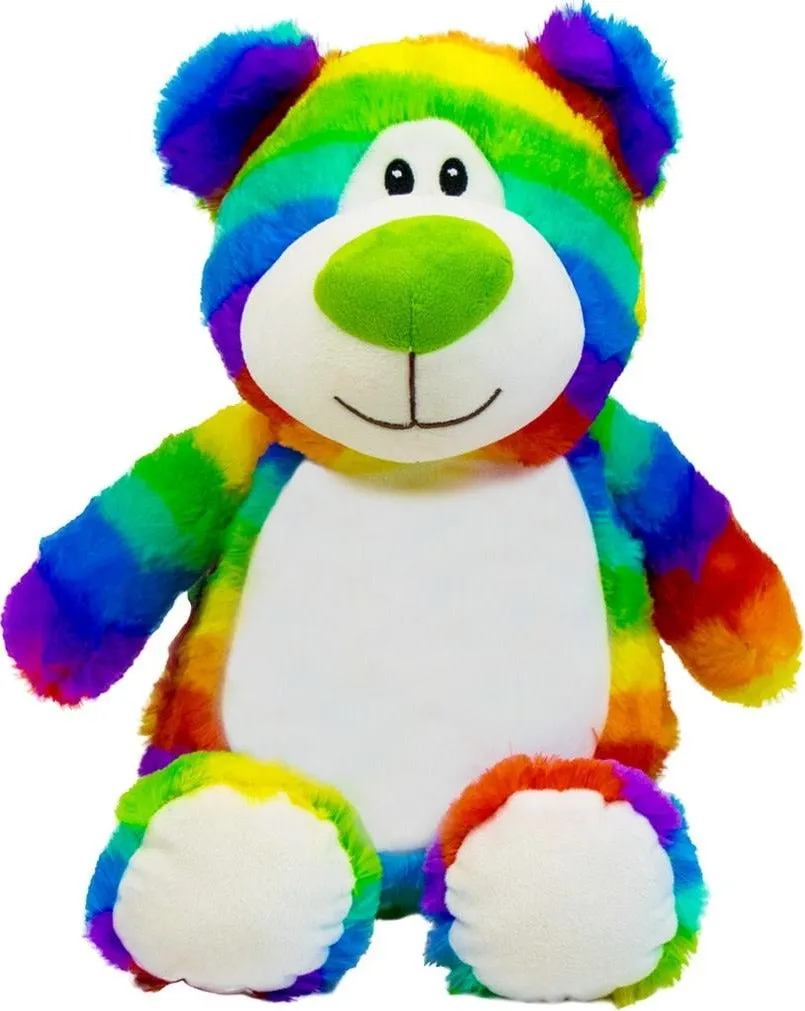 Cubbies Classic Collection Embroidery Blank - Cubbyford Rainbow Teddy Bear