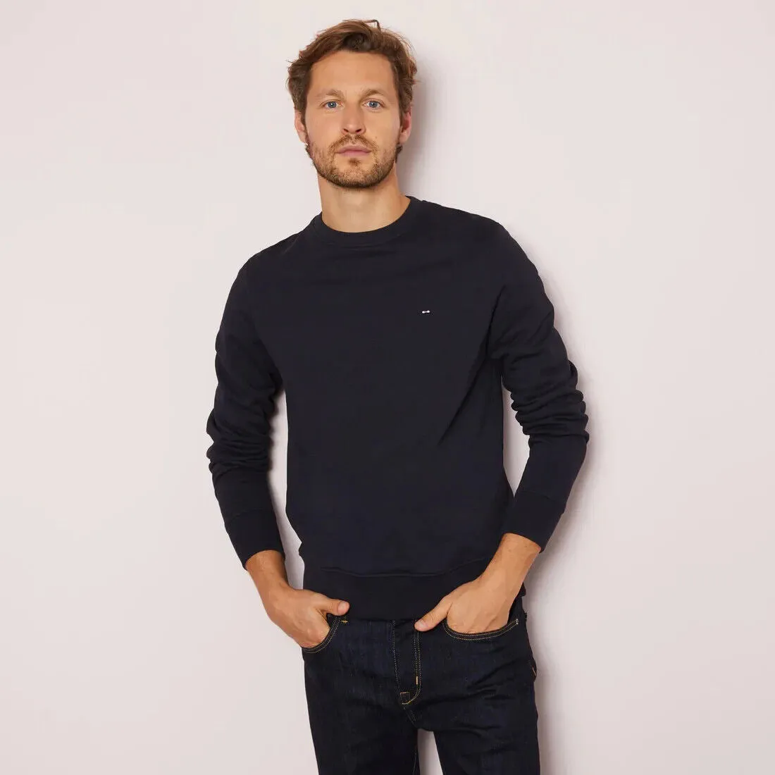 Dark Blue Plain Knit Jumper