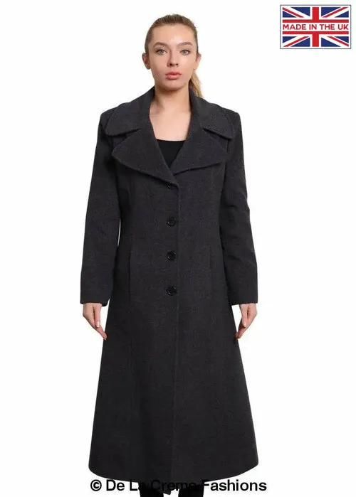 De La Creme - Womens Large Lapel Long Coat