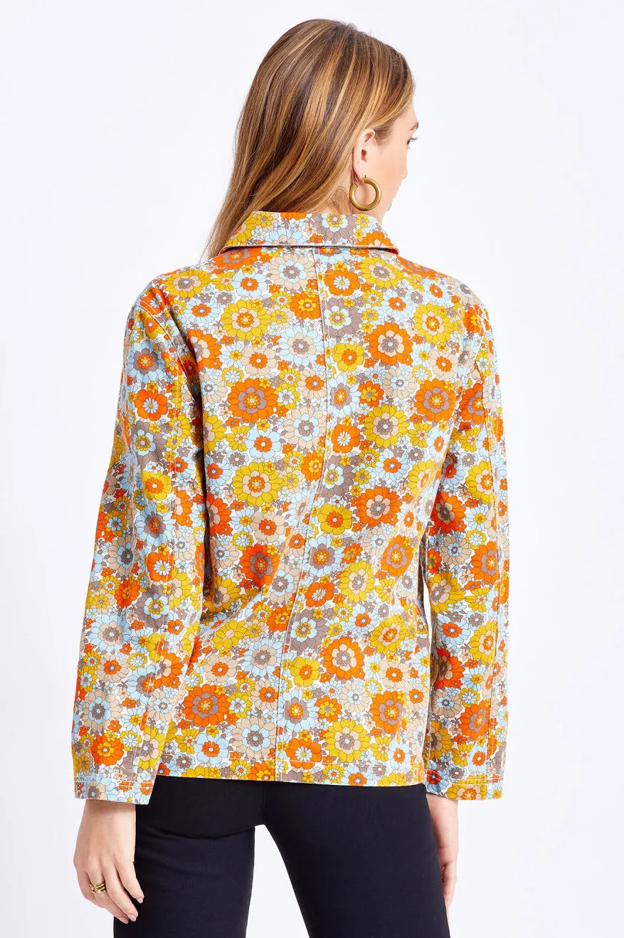 Detroit Round Collar Chore Coat - Mod Floral