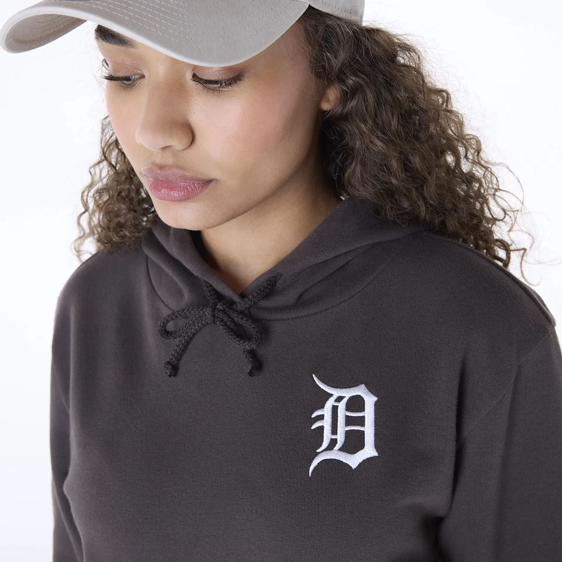 Detroit Tigers Womens MLB League Essential Dark Brown Pullover Hoodie