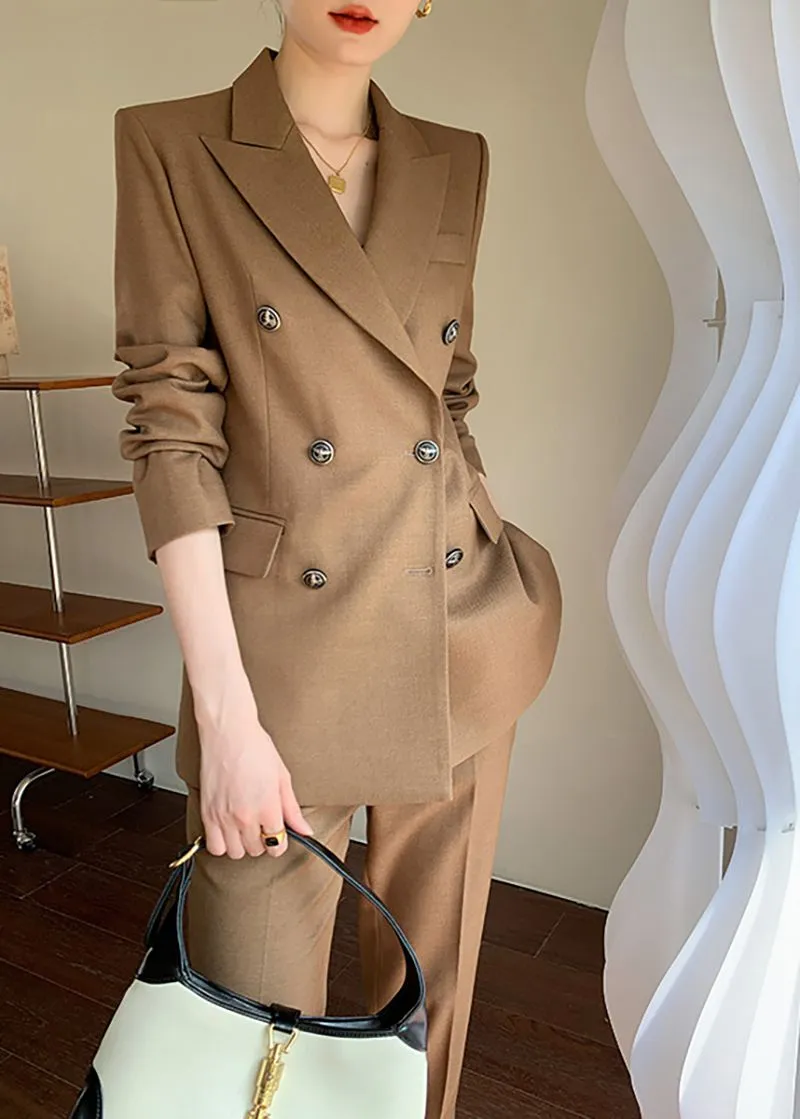 Double Breasted Blazer Pants Suit Two-Piece Set