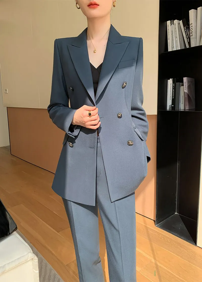 Double Breasted Blazer Pants Suit Two-Piece Set