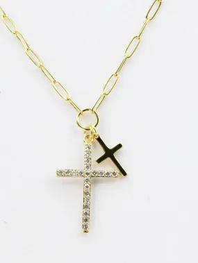 Double Cross Necklace