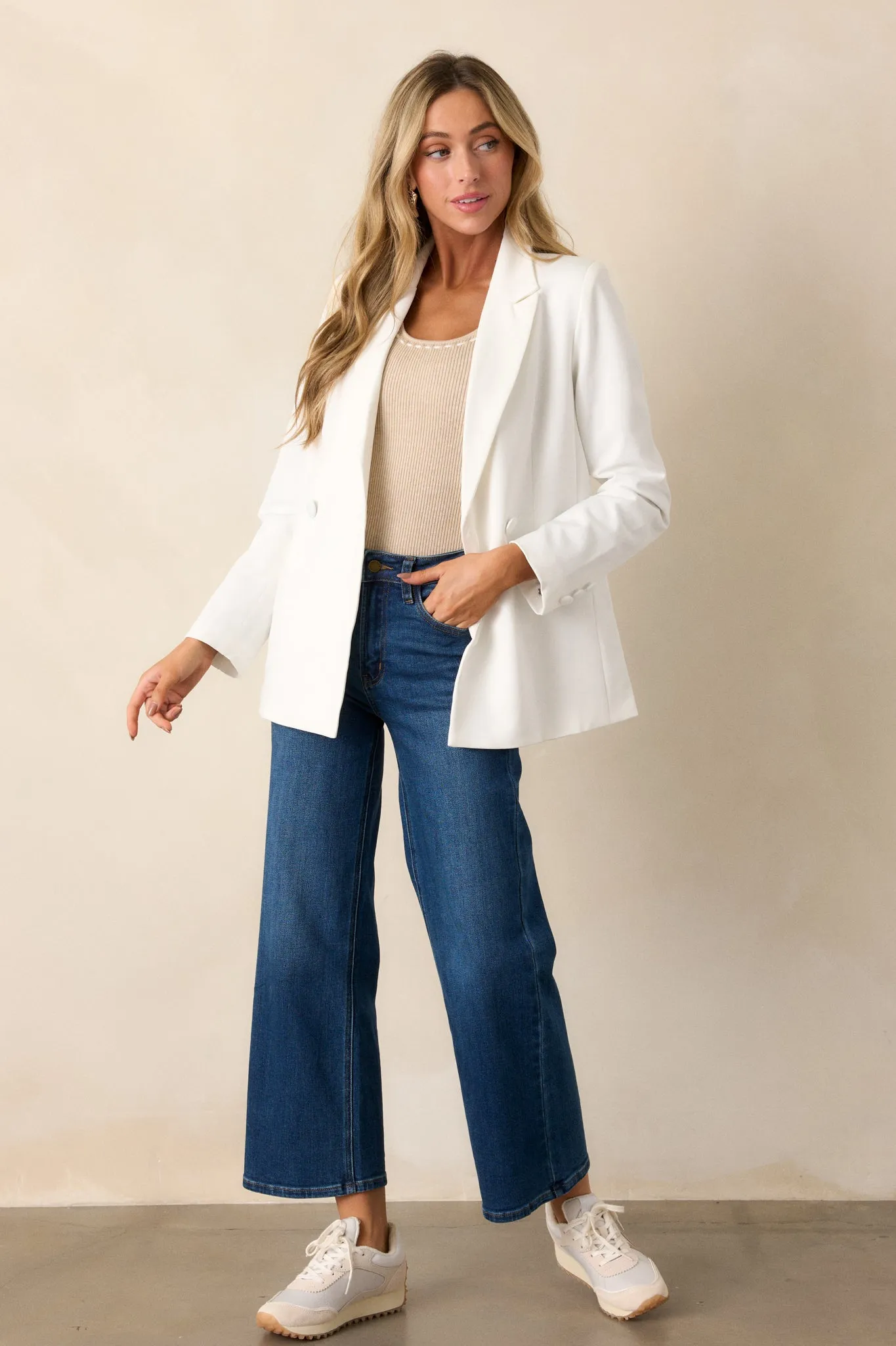 Down To Business White Blazer