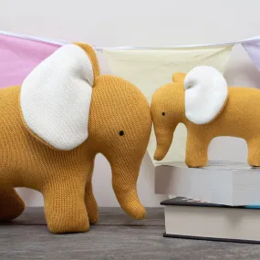 Elephant Soft Toy - Organic, Knitted Cotton - Large