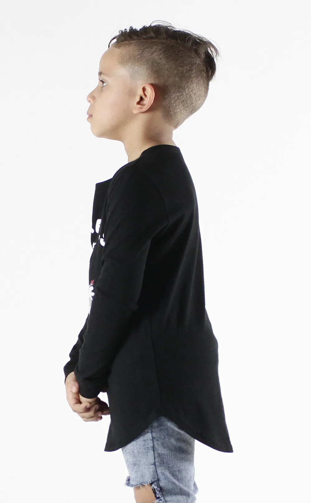 Entree Kids Astronaut Bear Curved Hem Long Sleeve