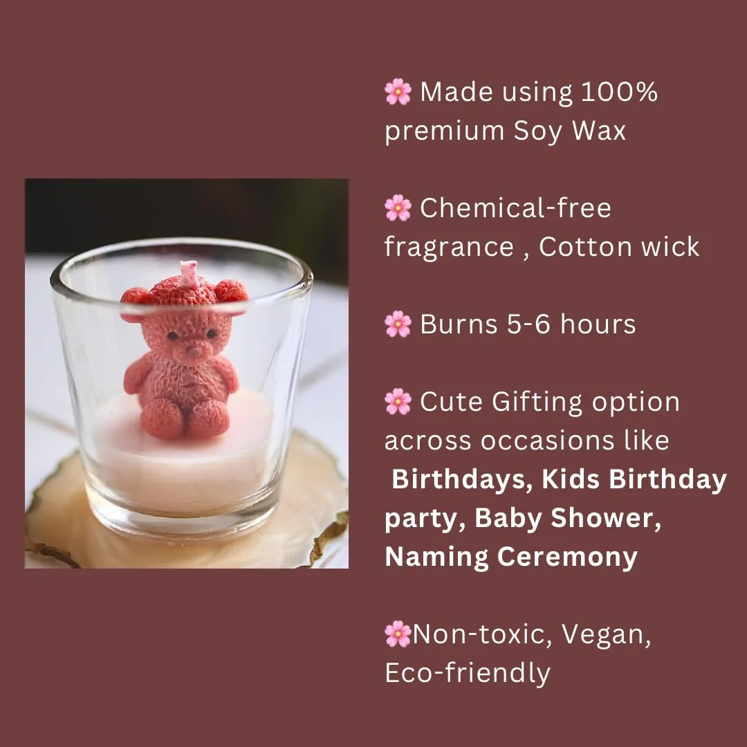 ESMY Teddy Bear Scented Candle | Vanilla | Pure Soy Wax (Pack of 10)