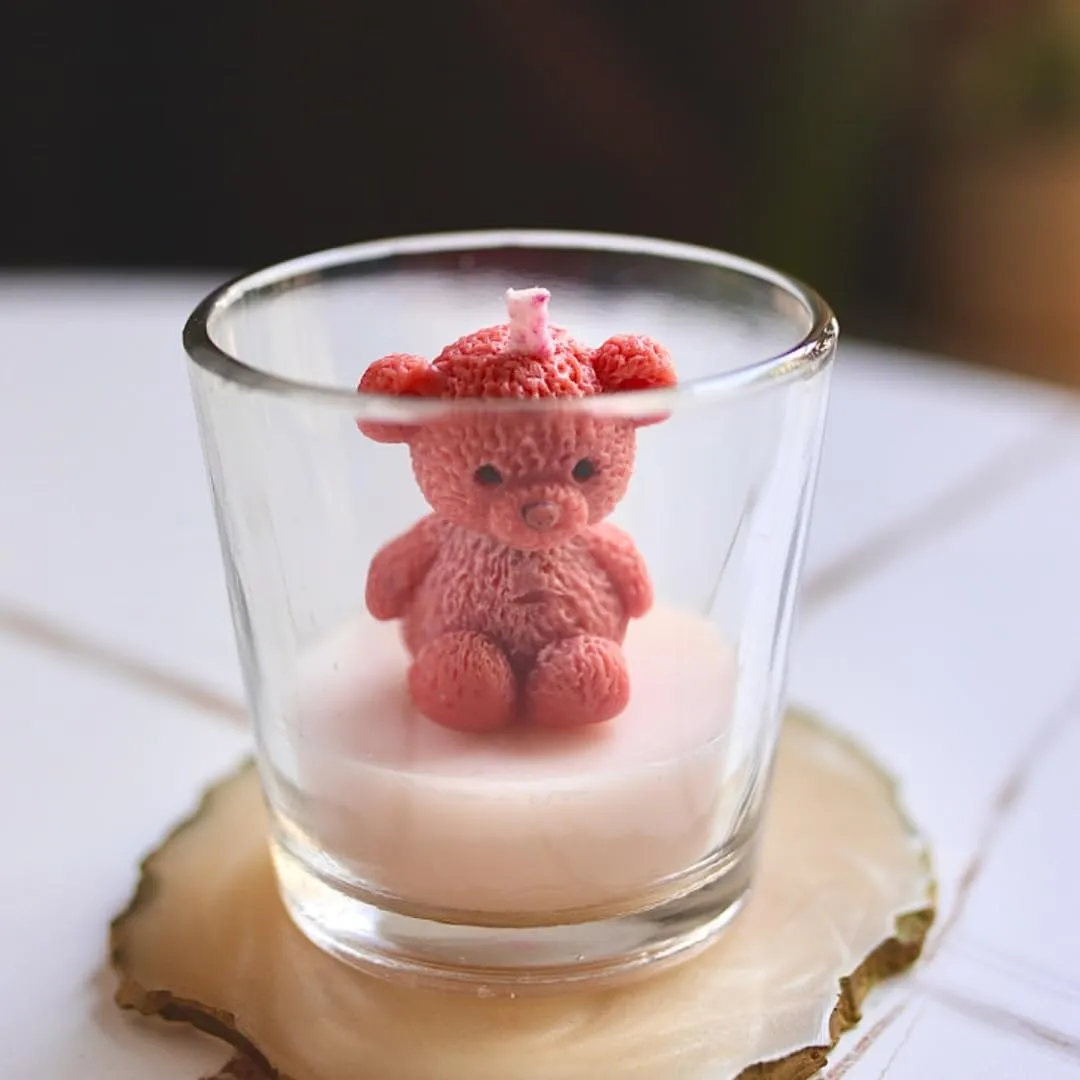 ESMY Teddy Bear Scented Candle | Vanilla | Pure Soy Wax (Pack of 10)