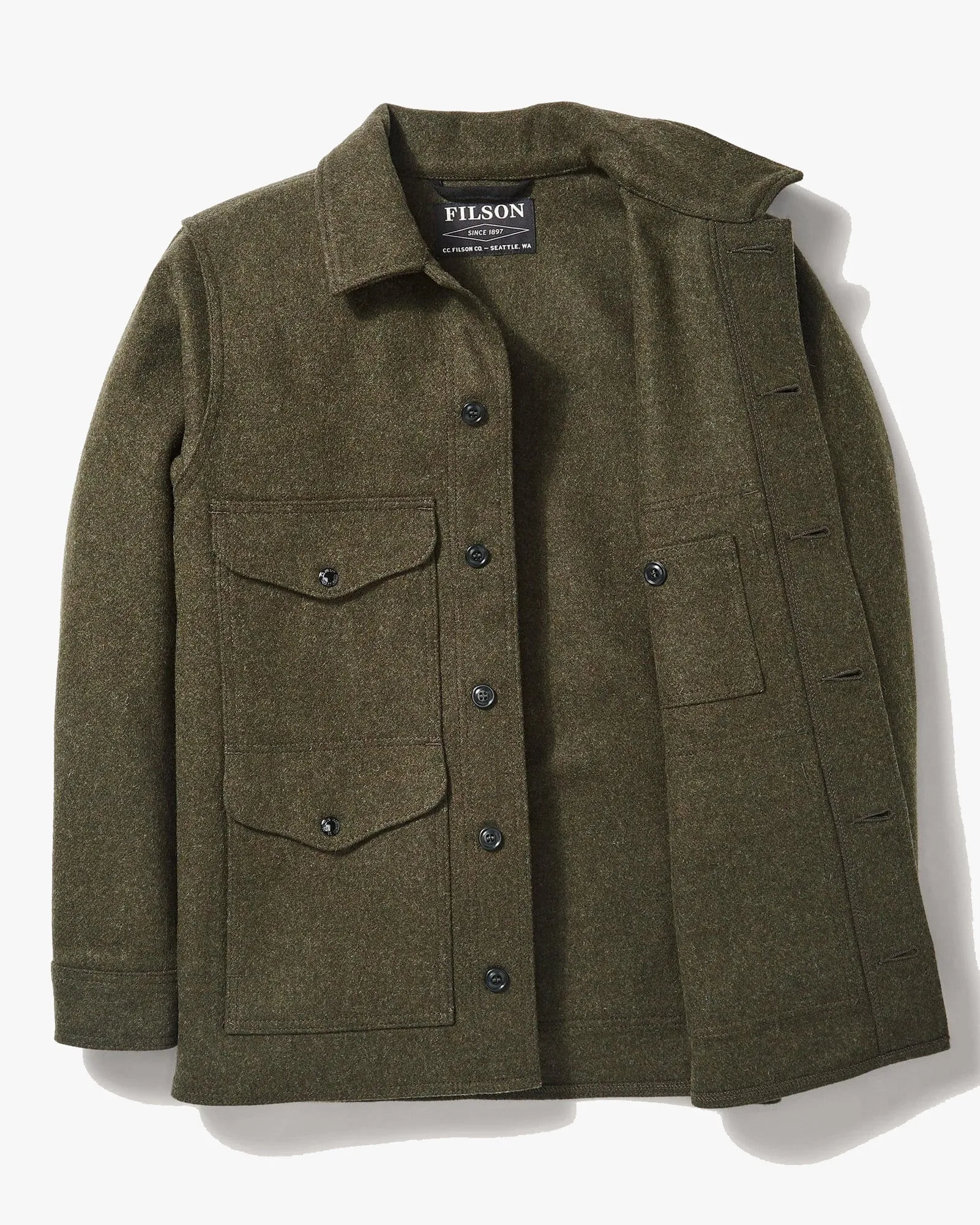 Filson Wool Mackinaw Cruiser Coat - Forest Green