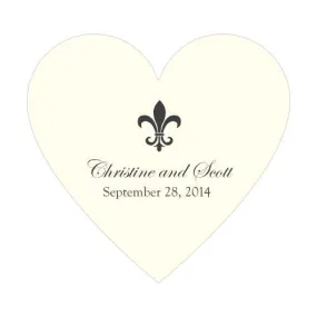 Fleur De Lis Heart Sticker Royal Blue