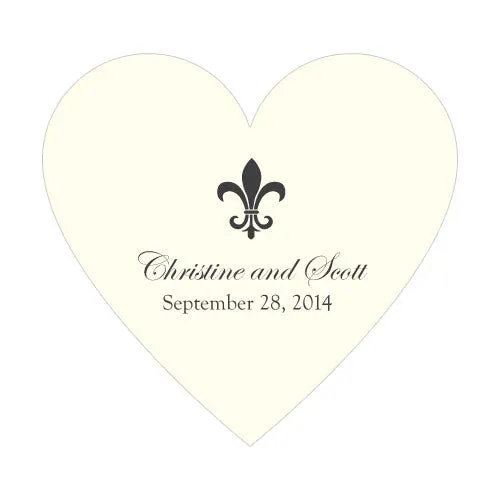 Fleur De Lis Heart Sticker Royal Blue