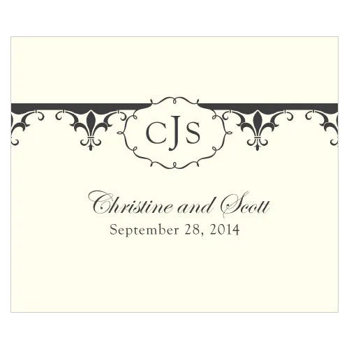 Fleur De Lis Rectangular Label Royal Blue