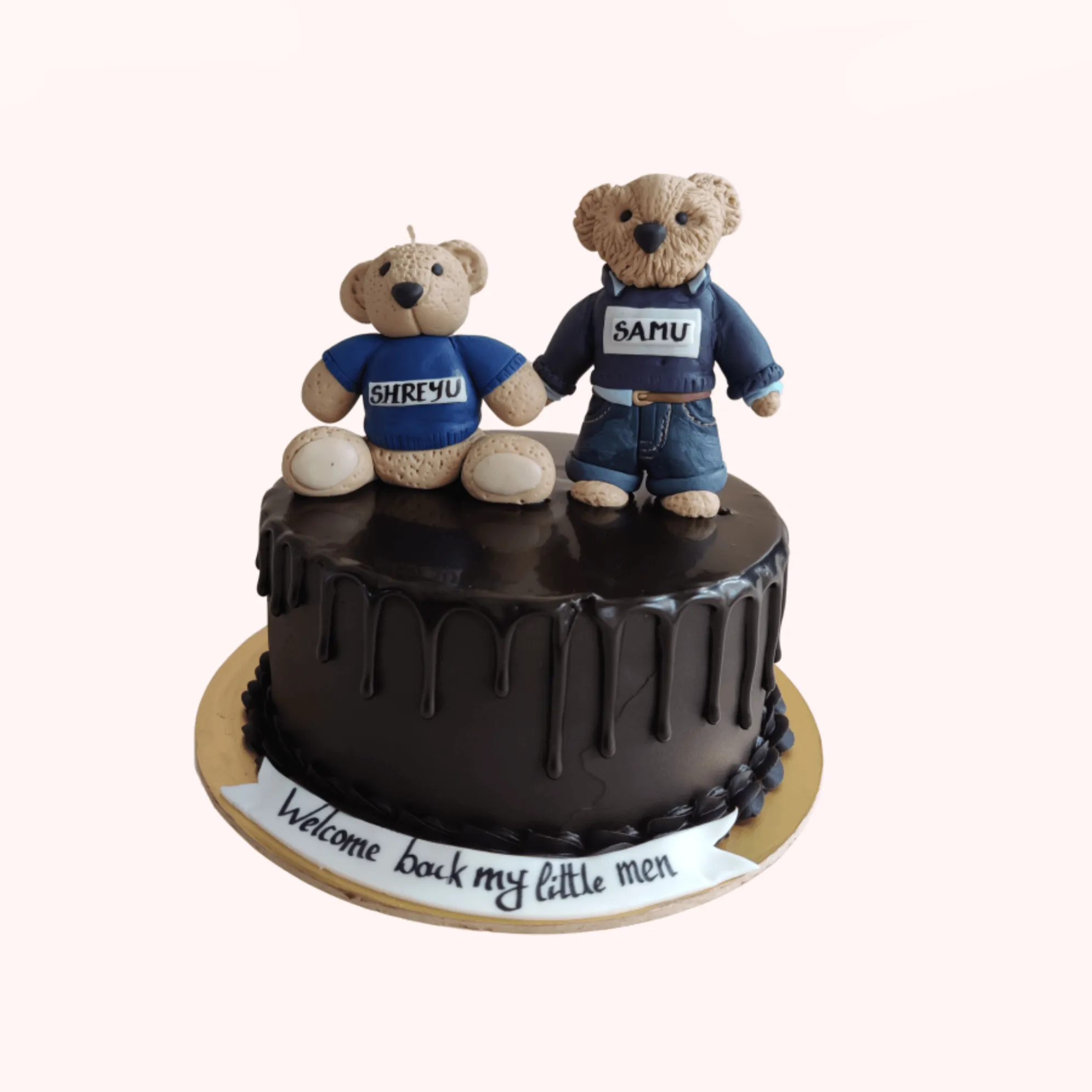 Ganache Twin Teddy Cake