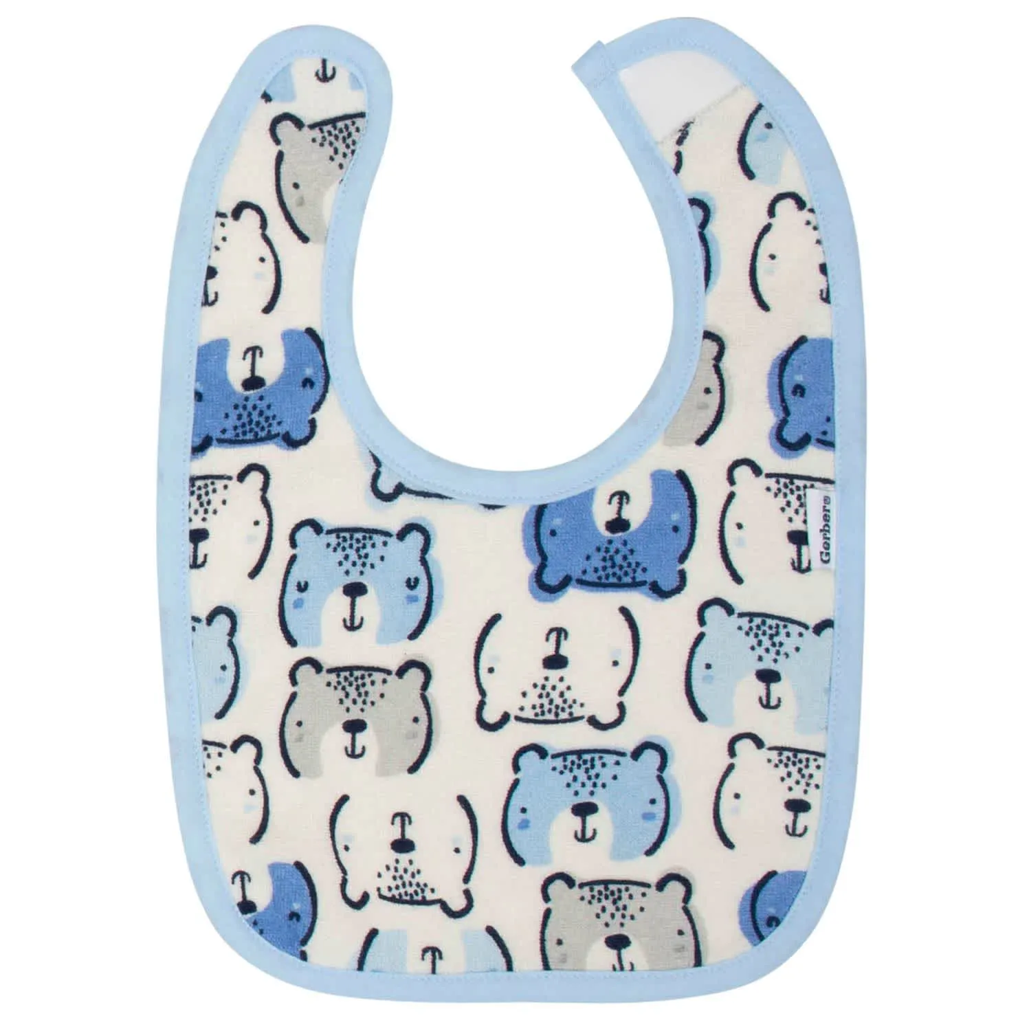 Gerber® Organic 3-Pack Baby Boys Teddy Dribbler Bibs