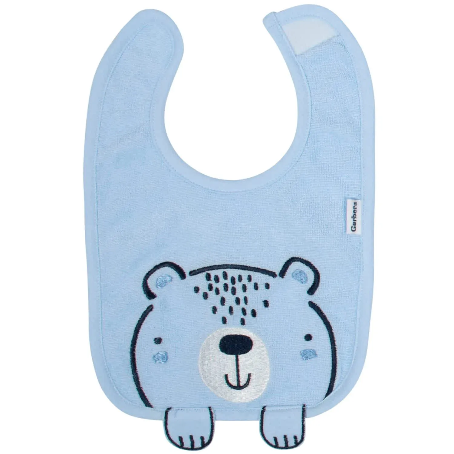 Gerber® Organic 3-Pack Baby Boys Teddy Dribbler Bibs