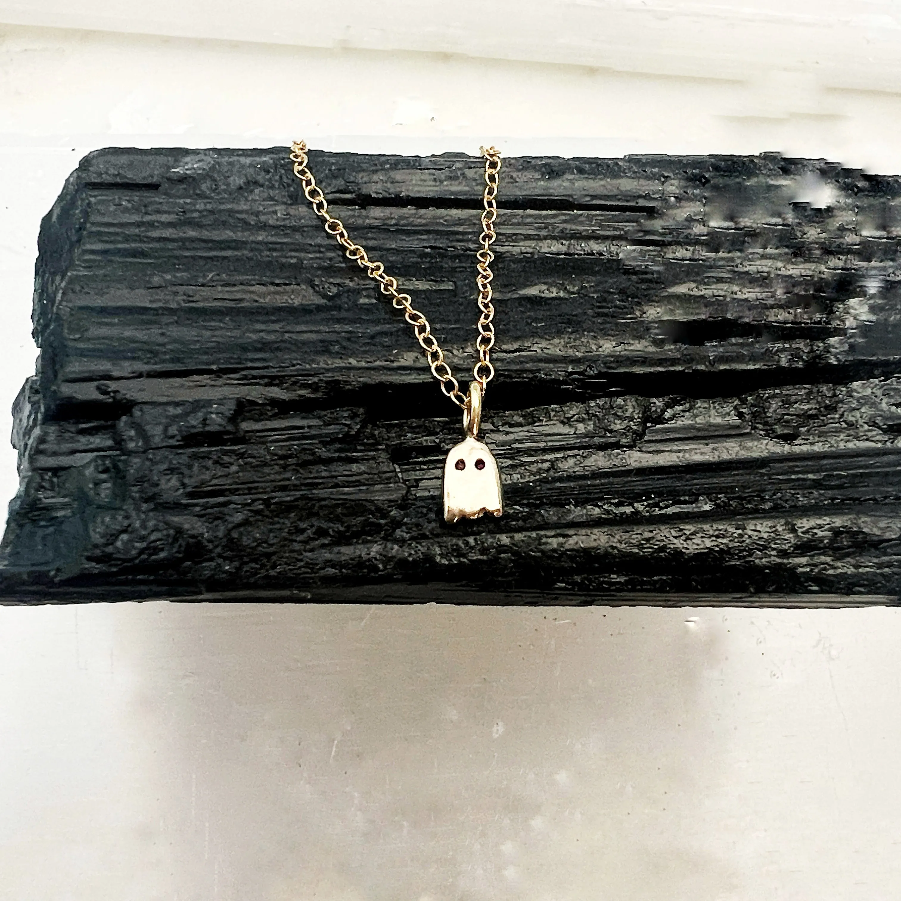 Ghost Layering Charm Necklace in Brass / Gold Fill