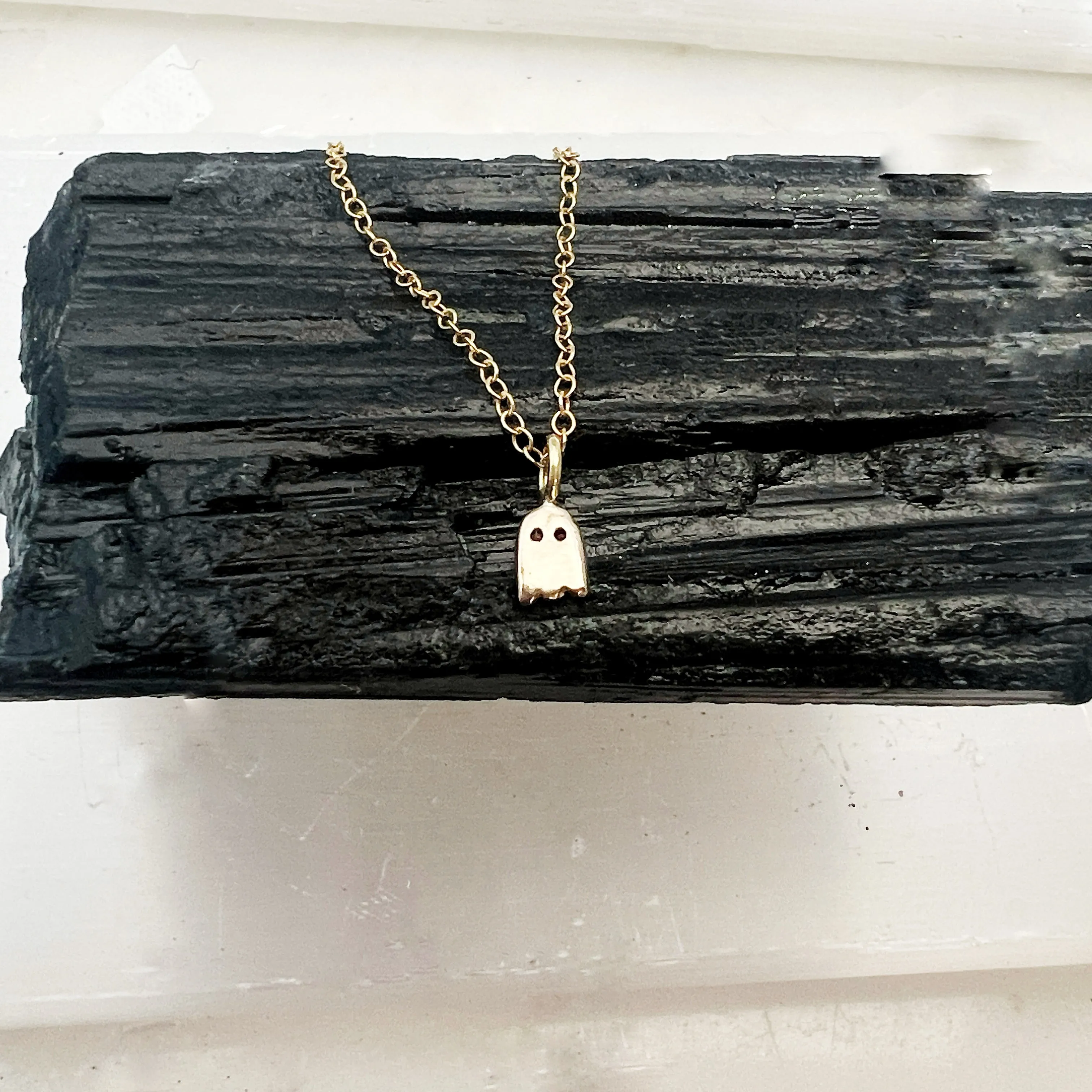 Ghost Layering Charm Necklace in Brass / Gold Fill