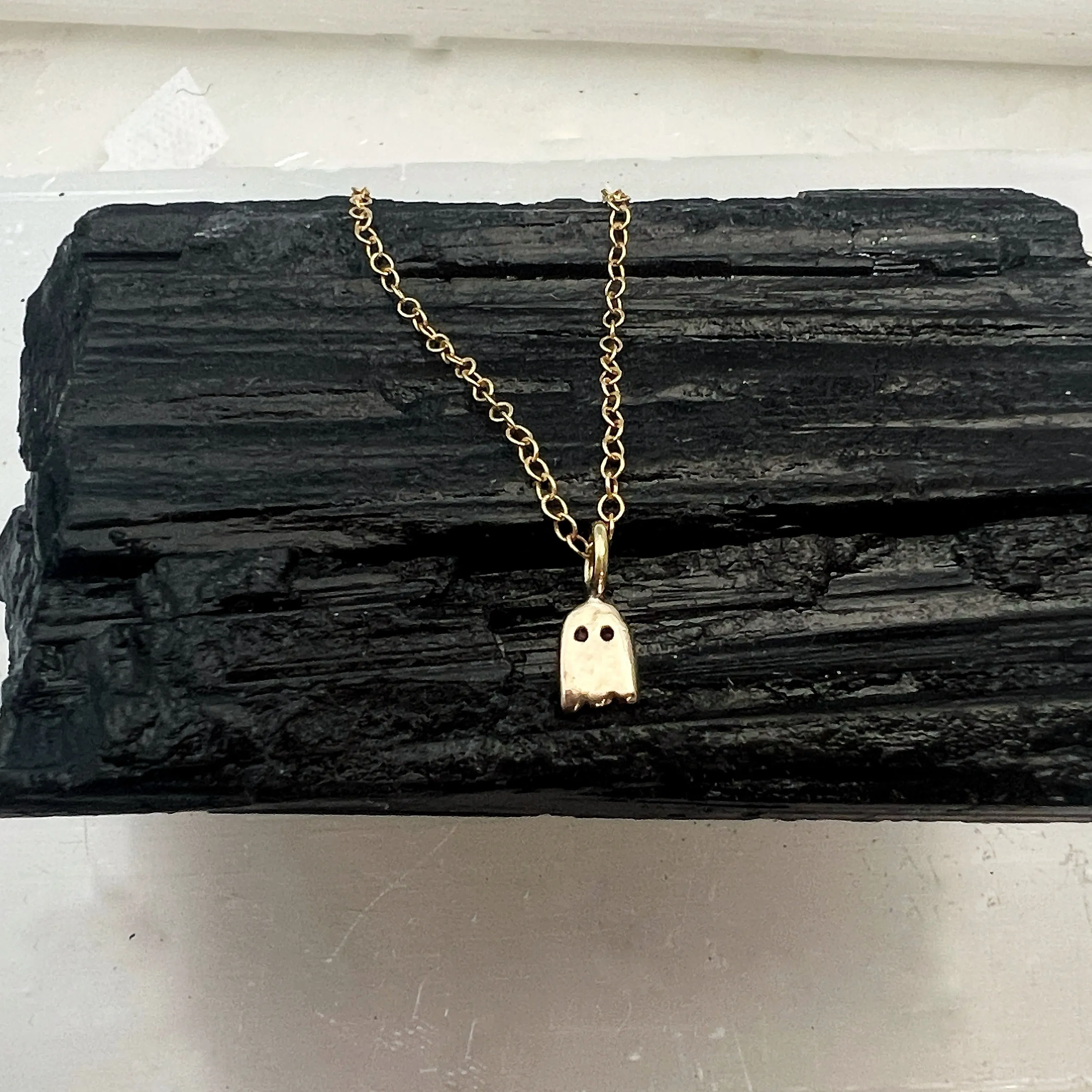 Ghost Layering Charm Necklace in Brass / Gold Fill