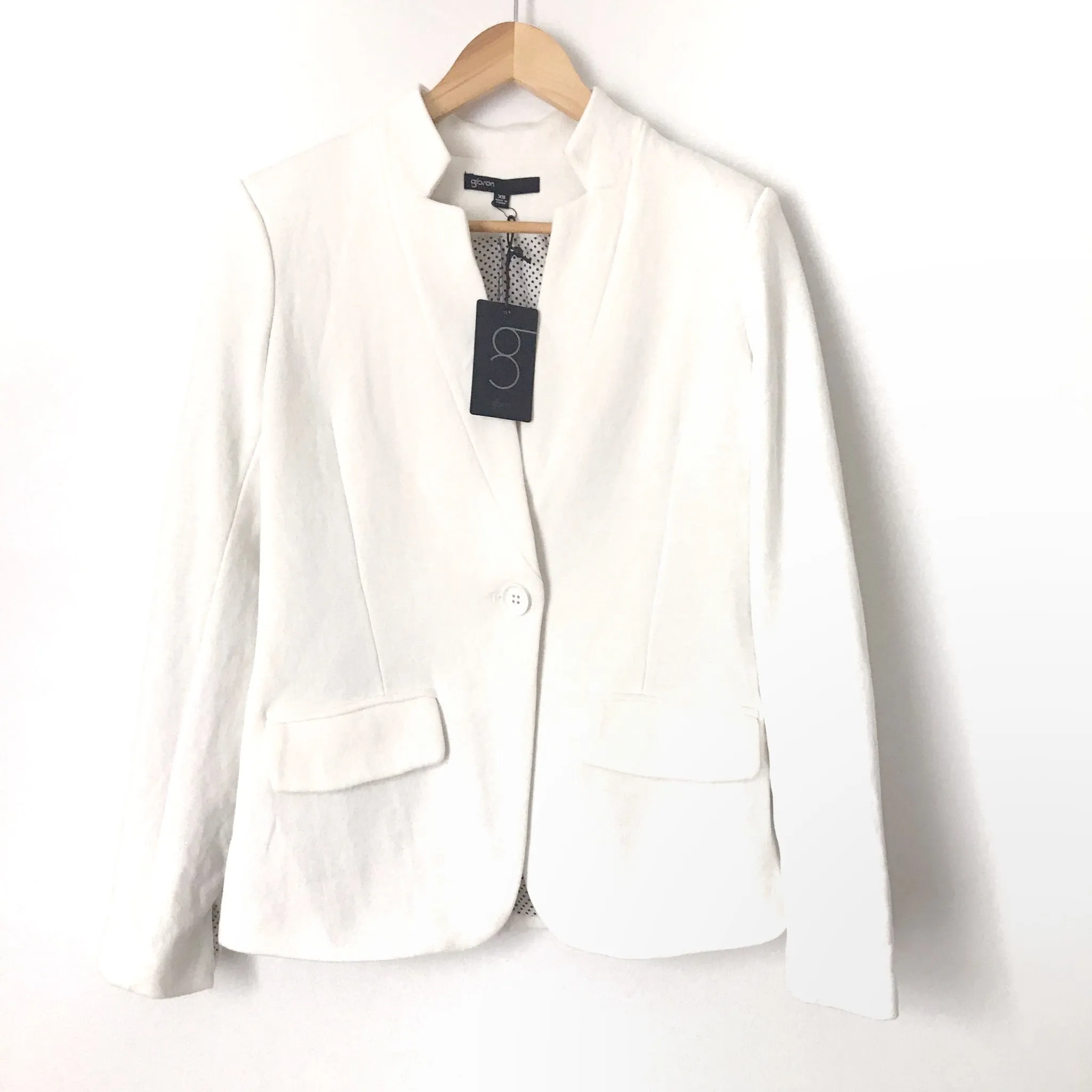 Gibson White Notch Collar Cotton Blend Blazer NWT- Size XS