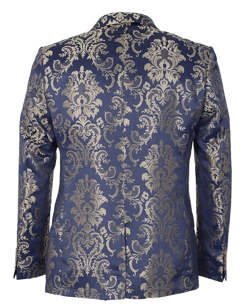 Gold Paisley Printed Men's Blazer