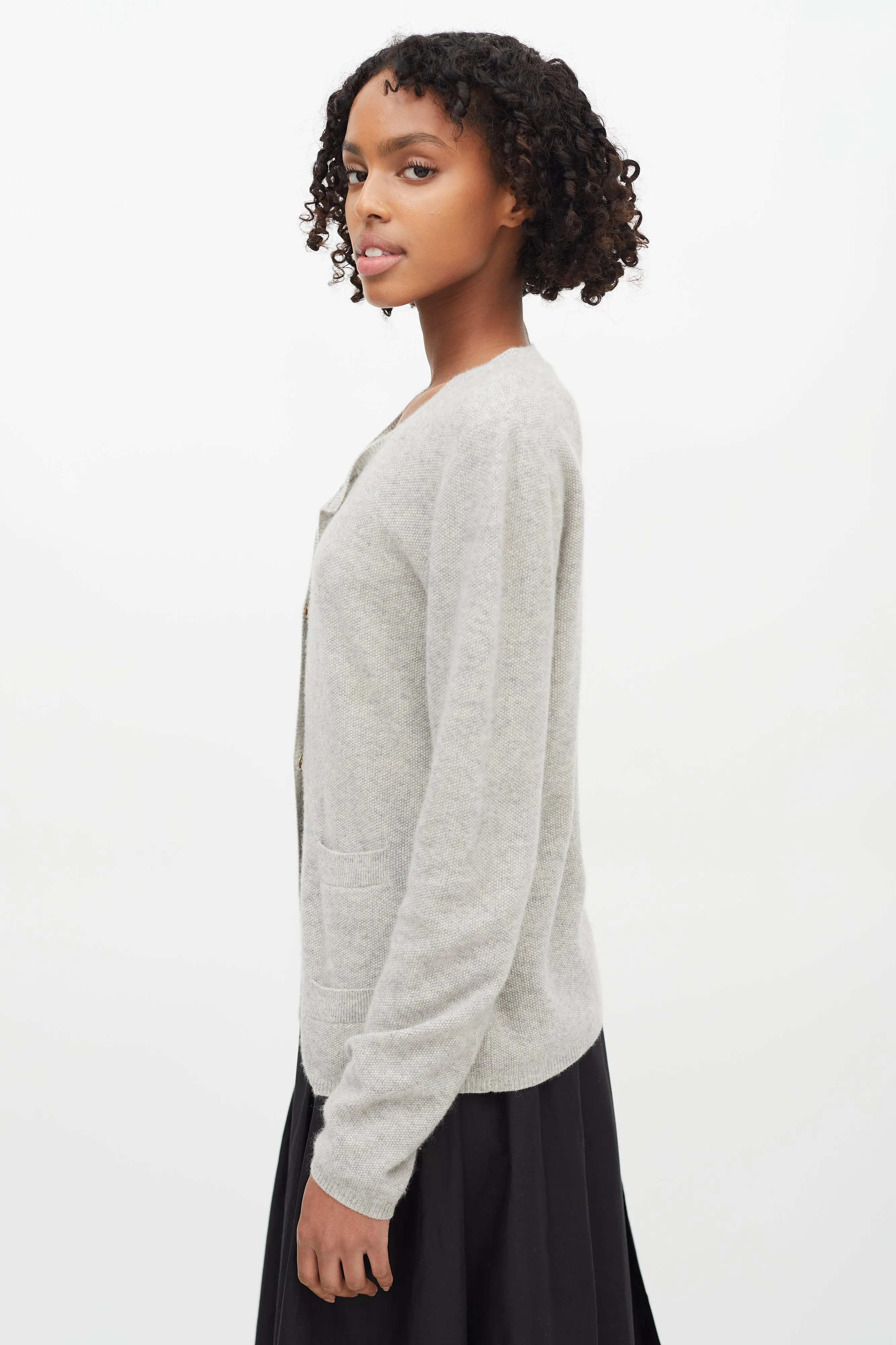 Grey Cashmere Cardigan