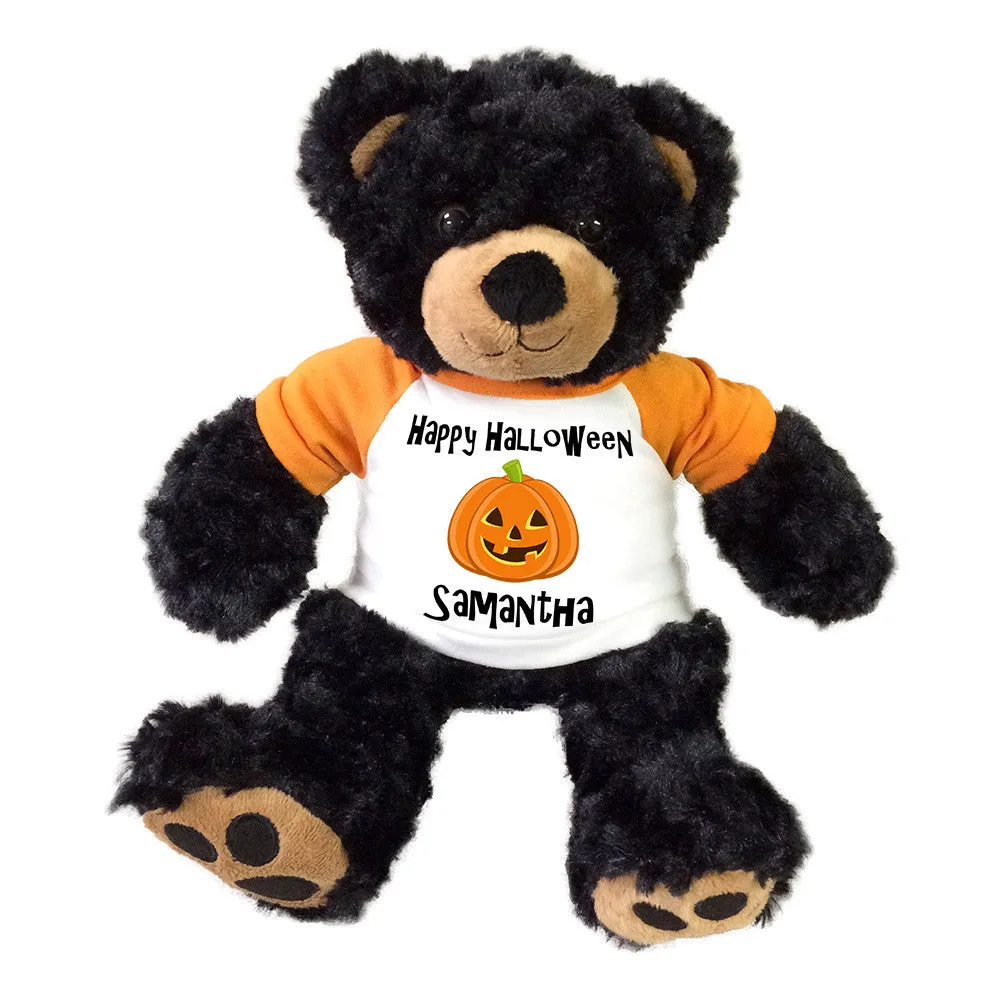 Halloween Teddy Bear - Personalized 13" Black Vera Bear