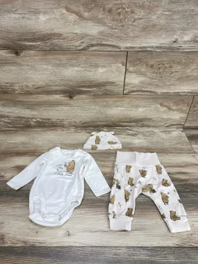 H&M Disney 3pc Hello Little Bear Bodysuit Set Cream sz 3m