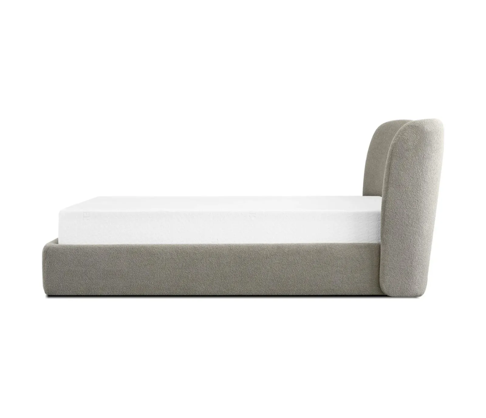 Harlow Upholstered Bed w/ Lift-Storage - Putty Teddy Fabric