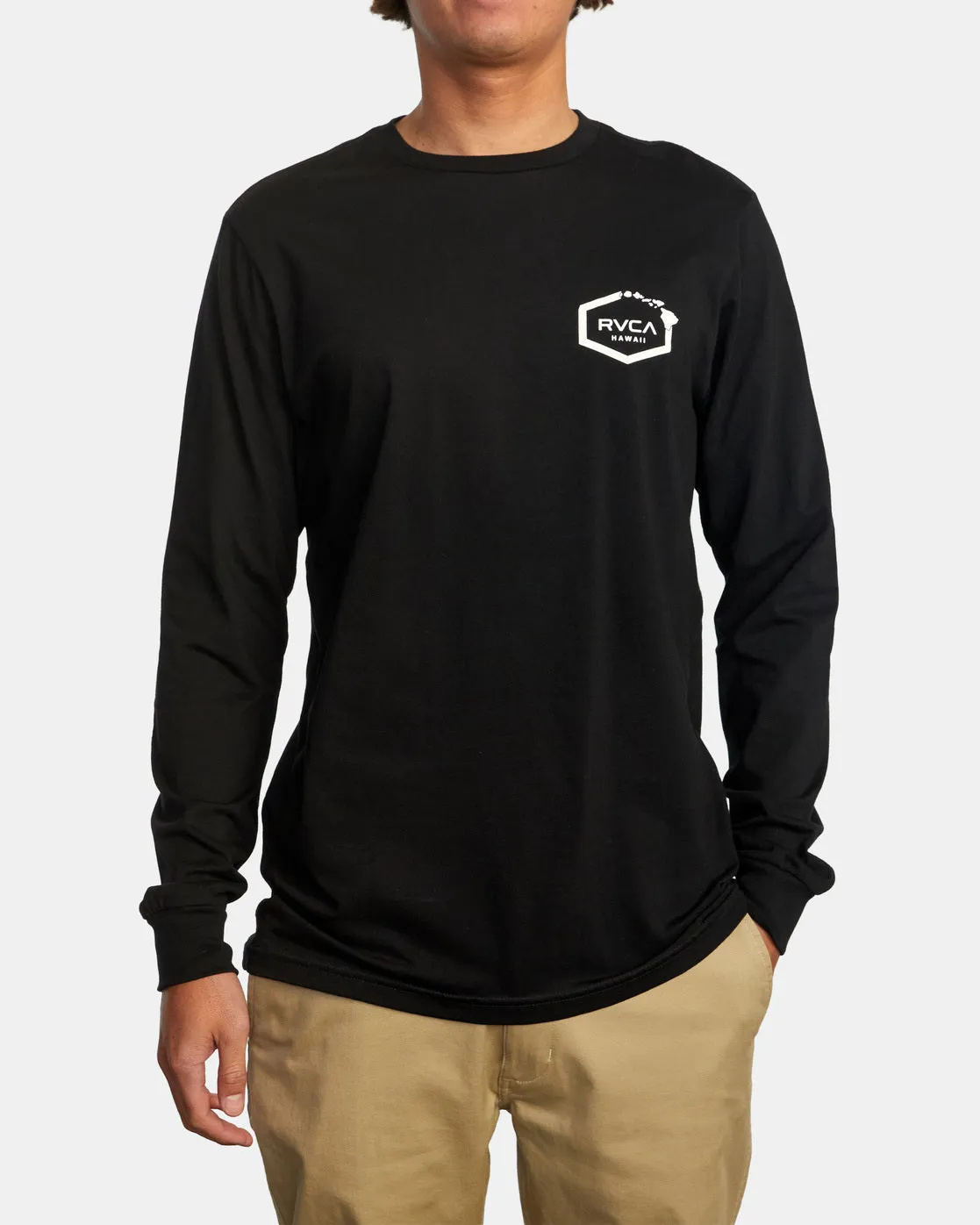 Hawaii Defer Flag Long Sleeve Tee - Black