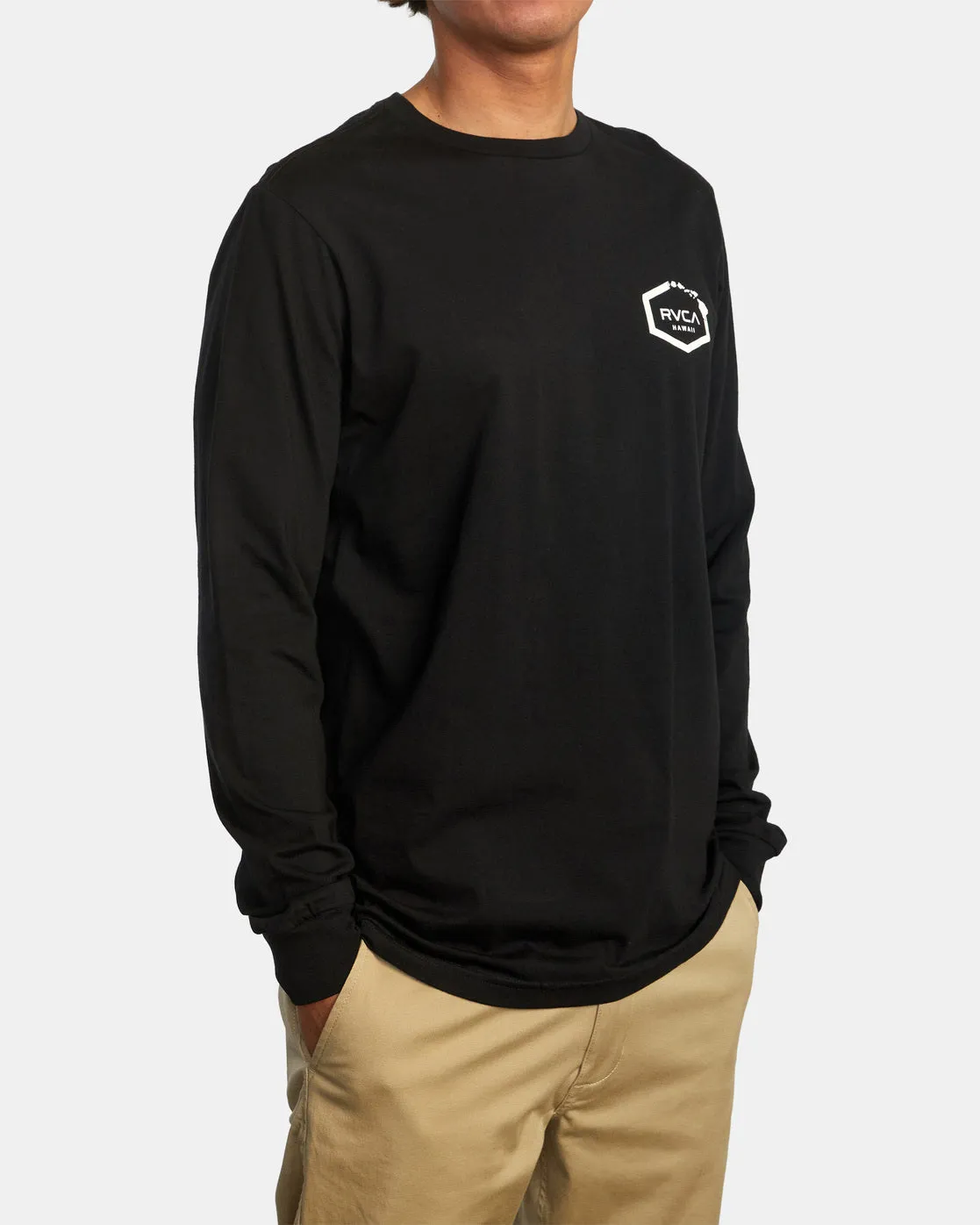 Hawaii Defer Flag Long Sleeve Tee - Black