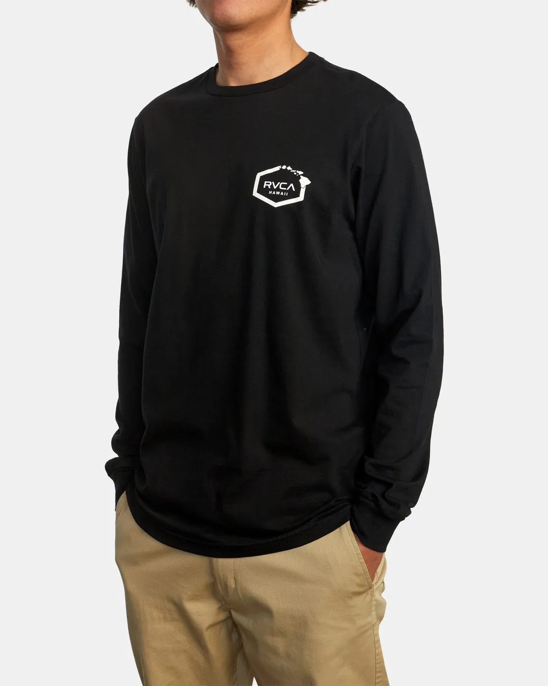 Hawaii Defer Flag Long Sleeve Tee - Black