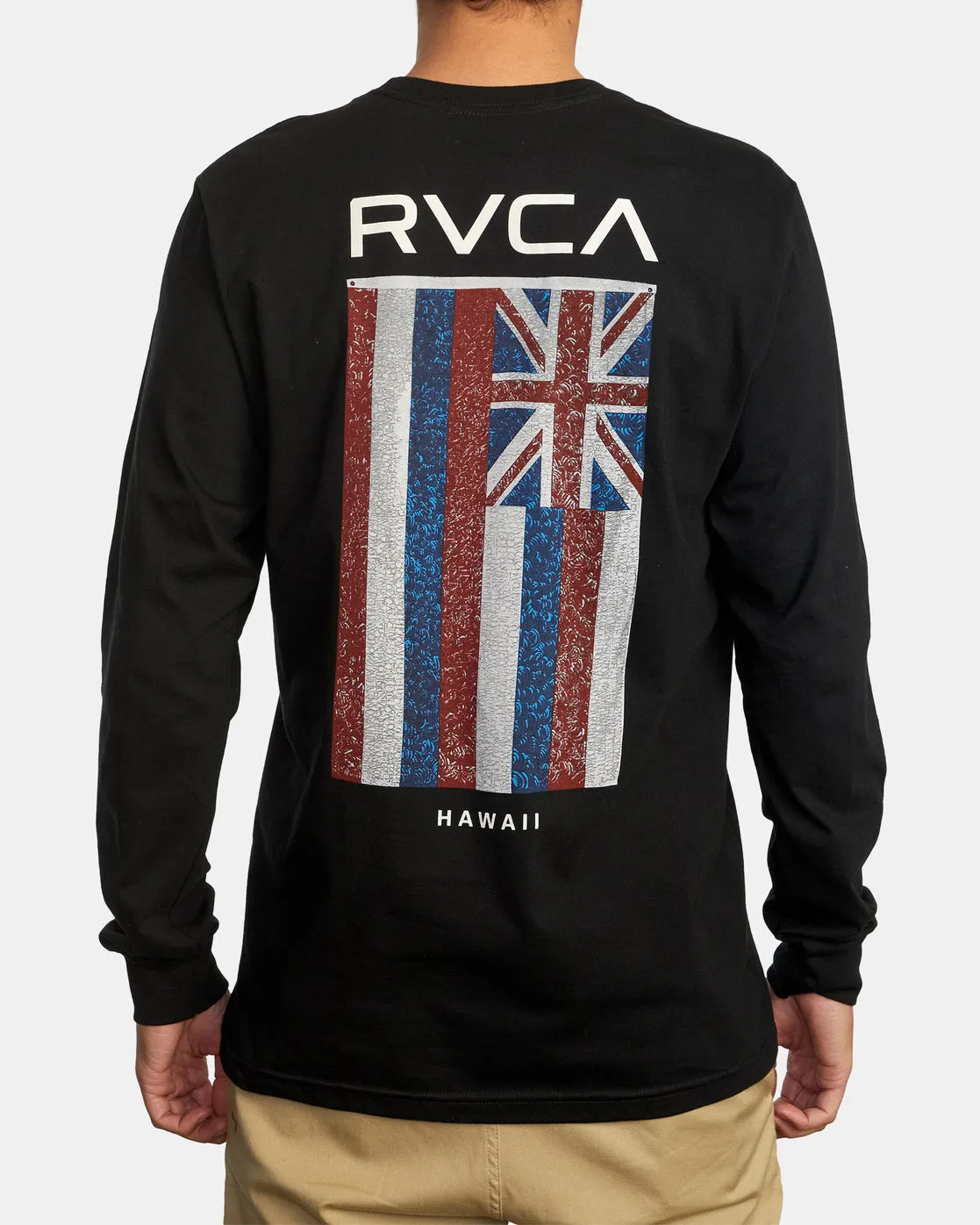 Hawaii Defer Flag Long Sleeve Tee - Black