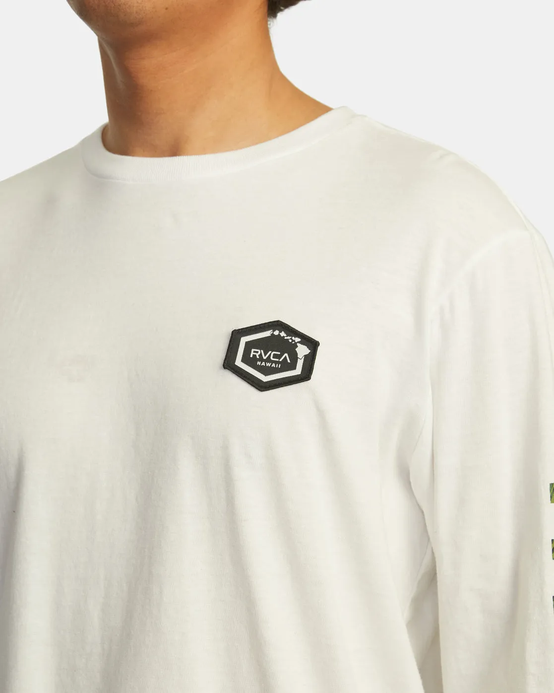 Hawaii Hex Long Sleeve Tee - White