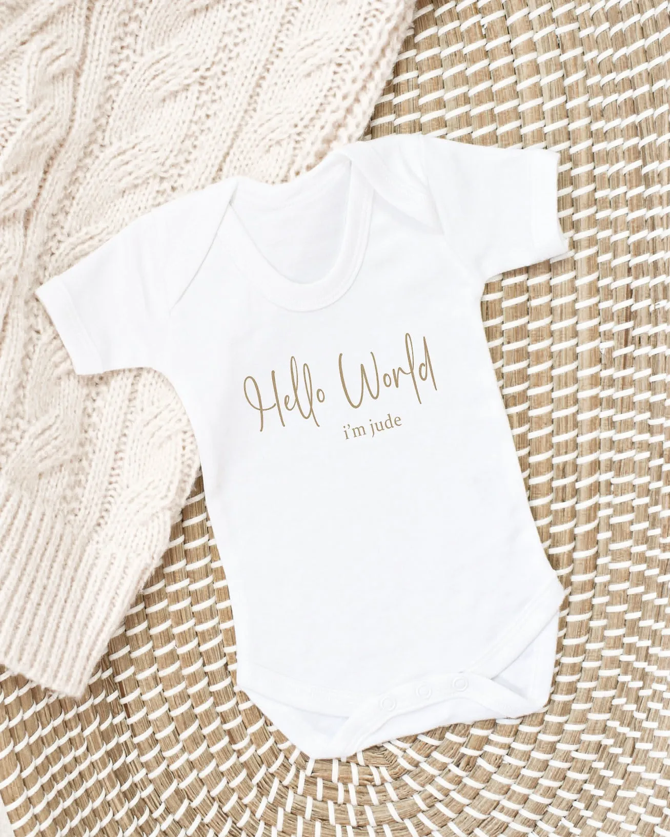 Hello world bodysuit - name