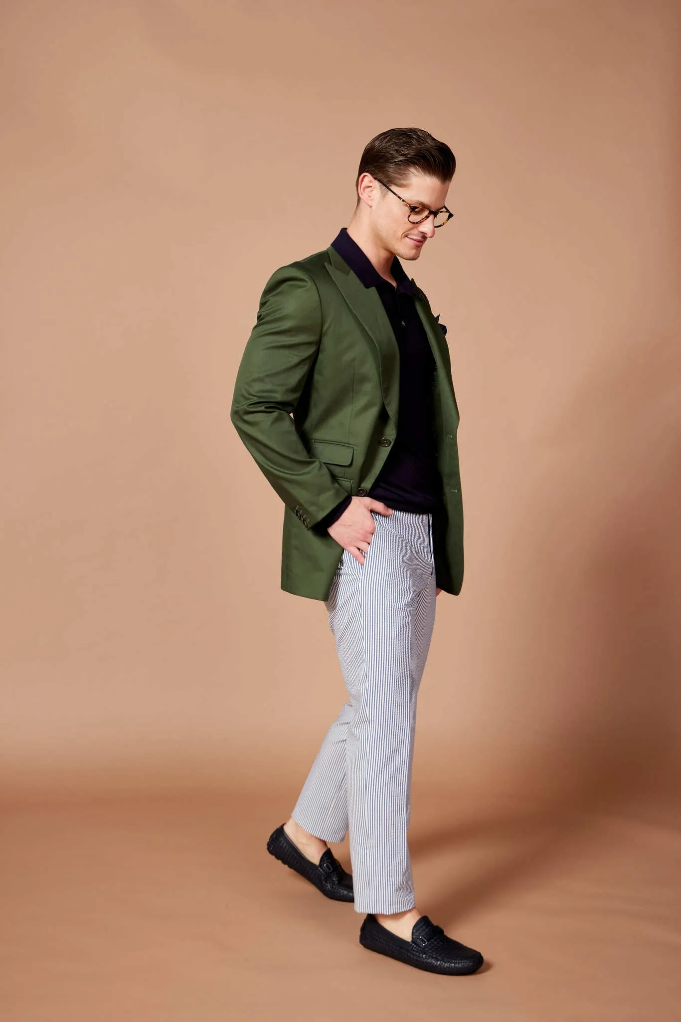 HENRY SARTORIAL Parma Cotton Blazer GREEN REG