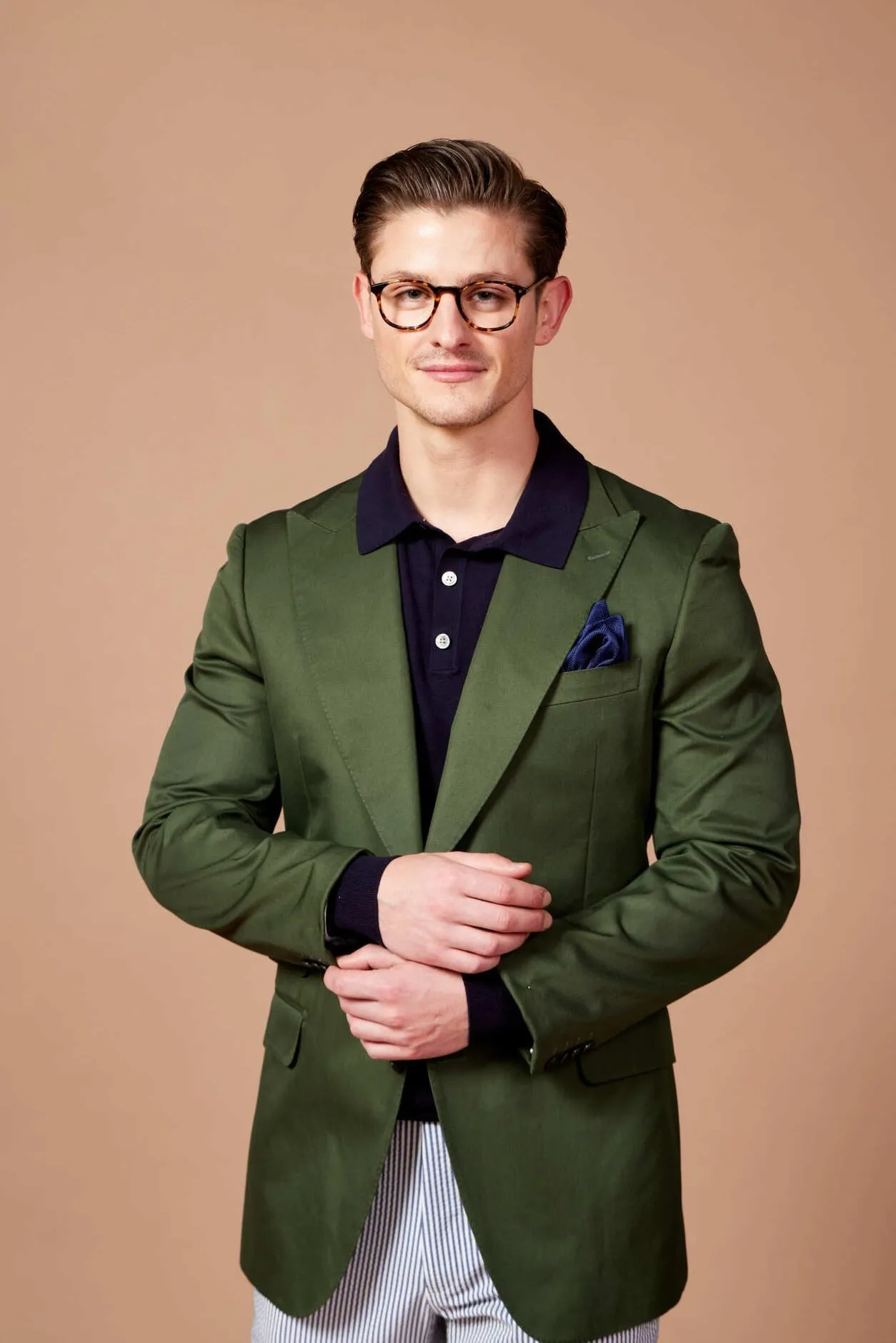 HENRY SARTORIAL Parma Cotton Blazer GREEN REG